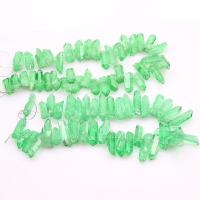 Gefärbte Quarz Perlen, Natürlicher Quarz, plattiert, grün, 10mm, verkauft von Strang