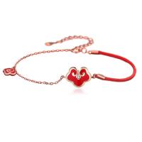 Sterling Silver Bracelets, 925 Sterling Silver, with 1.38inch extender chain, fashion jewelry & for woman, red .5 Inch 
