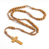 Rosary Necklace, Wood, polished cm 