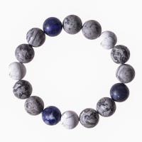 Gemstone Bracelets, Natural Stone, Round, fashion jewelry, mixed colors, 12mm 