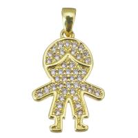 Cubic Zirconia Micro Pave Brass Pendant, fashion jewelry & for woman, gold Approx 3.5mm 