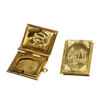 Brass Locket Pendant, Square, plated nickel, lead & cadmium free 