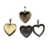 Brass Locket Pendant, Heart, plated, nickel, lead & cadmium free 