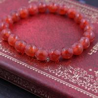 Red Agate Bracelets, Round, polished, faceted Approx 18 cm 