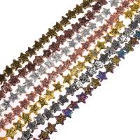 Multicolor Lava Perlen, Stern, plattiert, keine, 14mm, verkauft von Strang
