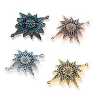 Zinc Alloy Charm Connector, plated, micro pave cubic zirconia 