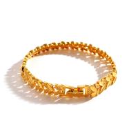 Brass Bracelets, gold color plated, for woman, 8mm Approx 7.48 Inch 