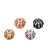 Perles zircon Micro Pave cubes, laiton, Placage, pavé de micro zircon & creux, plus de couleurs à choisir, 9.5mm, Vendu par PC