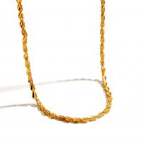 Collier de chaîne de chandail en laiton, Placage de couleur d'or, pour femme Environ 23.62 pouce, Vendu par brin