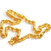 Collar de cadena de suéter de latón, metal, chapado en color dorado, para mujer, 8mm, longitud:aproximado 23.62 Inch, Vendido por Sarta