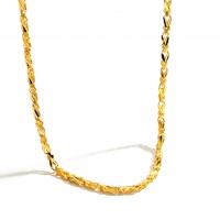 Brass Chain Necklace, gold color plated, for woman Approx 23.62 Inch 