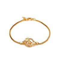 Cubic Zirconia Micro Pave Brass Bracelet, with 1.18 inch extender chain, gold color plated, micro pave cubic zirconia & for woman, 13mm Approx 6.29 Inch 