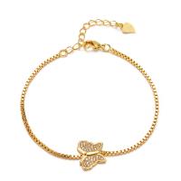 Cubic Zirconia Micro Pave Brass Bracelet, with 1.18 inch extender chain, gold color plated, micro pave cubic zirconia & for woman, 13mm Approx 6.3 Inch 