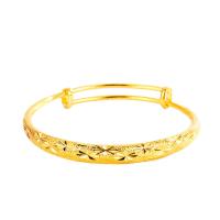 Brass Bangle, gold color plated, Adjustable & for woman, 6.5mm 
