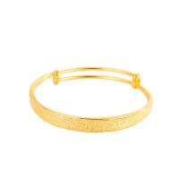 Brass Bangle, gold color plated, Adjustable & for woman, 6.5mm 