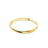 Brass Bangle, gold color plated, Adjustable & for woman, 6mm 