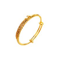 Brass Bangle, gold color plated, Adjustable & for woman, 8mm 