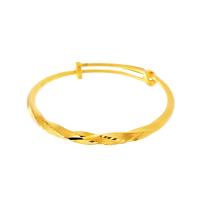 Brass Bangle, gold color plated, Adjustable & for woman, 4.8mm 