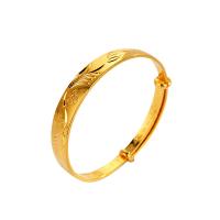 Brass Bangle, gold color plated, Adjustable & for woman, 10mm 