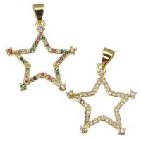 Cubic Zirconia Micro Pave Brass Pendant, Star, fashion jewelry & micro pave cubic zirconia & for woman Approx 3.5mm 