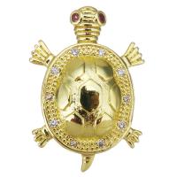 Cubic Zirconia Micro Pave Brass Pendant, Turtle, fashion jewelry & micro pave cubic zirconia & for woman, gold Approx 3.5mm 