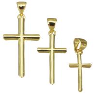 Латунь крест подвески, Kресты, ювелирные изделия моды & Женский, золотой, продается PC