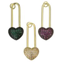 Cubic Zirconia Micro Pave Brass Pendant, Heart, fashion jewelry & micro pave cubic zirconia & for woman Approx 3.5mm 