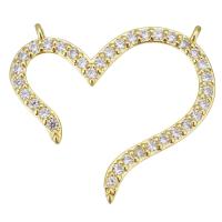 Cubic Zirconia Micro Pave Brass Connector, fashion jewelry & micro pave cubic zirconia & for woman, gold Approx 1.5mm 