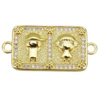 Cubic Zirconia Micro Pave Brass Connector, fashion jewelry & micro pave cubic zirconia & for woman, gold Approx 2.5mm 