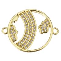 Cubic Zirconia Micro Pave Brass Connector, fashion jewelry & micro pave cubic zirconia & for woman, gold Approx 1.5mm 