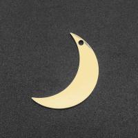 Stainless Steel Jewelry Charm, Moon, gold color plated, Approx 