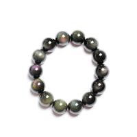 Gemstone Bracelets, Obsidian, Round, polished, fashion jewelry, multi-colored Approx 18 cm 