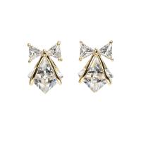 Cubic Zirconia Micro Pave Brass Earring, with Resin, plated & for woman & with cubic zirconia 