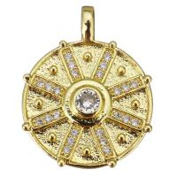 Cubic Zirconia Micro Pave Brass Pendant, fashion jewelry & micro pave cubic zirconia & for woman, gold Approx 3mm 