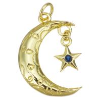 Brass Jewelry Pendants, Moon, fashion jewelry & for woman, gold Approx 3.5mm 
