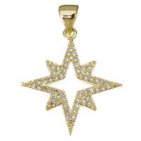 Cubic Zirconia Micro Pave Brass Pendant, fashion jewelry & micro pave cubic zirconia & for woman, gold Approx 3.5mm 
