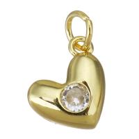 Cubic Zirconia Micro Pave Brass Pendant, Heart, fashion jewelry & micro pave cubic zirconia & for woman, gold Approx 3.5mm 