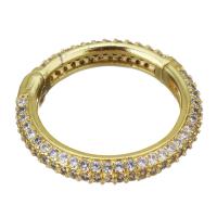 Brass Linking Ring, fashion jewelry & micro pave cubic zirconia & for woman, gold Approx 15mm 