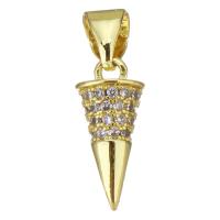 Cubic Zirconia Micro Pave Brass Pendant, fashion jewelry & micro pave cubic zirconia & for woman, gold Approx 3.5mm 