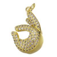 Colgante de Micro Pavé de Zirconía Cúbica, metal, Joyería & micro arcilla de zirconia cúbica & para mujer, dorado, 14x22x12mm, agujero:aproximado 3.5mm, Vendido por UD