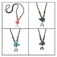 Gemstone Necklaces, with Polyester Cord, Calabash, polished Approx 32 cm 