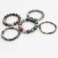 Agate Bracelets, polished, Unisex & anti-fatigue, mixed colors 