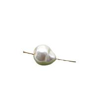 Perles en coquille naturel, avec Nacre perles, larme, blanc, Vendu par PC