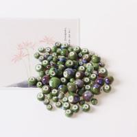 Plating Porzellan Bead, handgemacht, grün, verkauft von PC