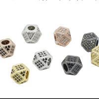 Perles zircon Micro Pave cubes, laiton, Placage, pavé de micro zircon, plus de couleurs à choisir, 7mm, Vendu par PC