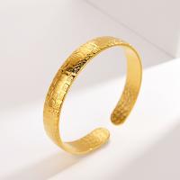 Brass Cuff Bangle, gold color plated, Adjustable & for woman, 10mm 