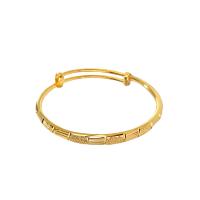 Brass Bangle, gold color plated, for woman, 6mm 