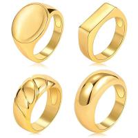 Brass Ring Set, 4 pieces & fashion jewelry & for woman, golden 