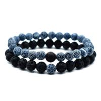 Gemstone Bracelets, Agate, with Natural Stone, 2 pieces & Unisex & radiation protection 10mm 