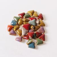 Gesprenkelte Porzellan Perlen, Dreieck, handgemacht, DIY, keine, 16mm, Bohrung:ca. 2mm, verkauft von PC